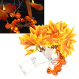 LED String Light Yellow Maple Leaves Pumpkin Grimace Design Ambient Light with 20LEDs for Halloween