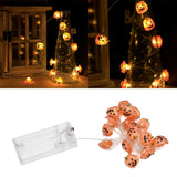 2m 20LED Pumpkin String Lights Battery Powered Decorative Lamp for Outdoor Indoor Halloween Party Haunted House