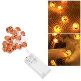 2m 20LED Pumpkin String Lights Battery Powered Decorative Lamp for Outdoor Indoor Halloween Party Haunted House