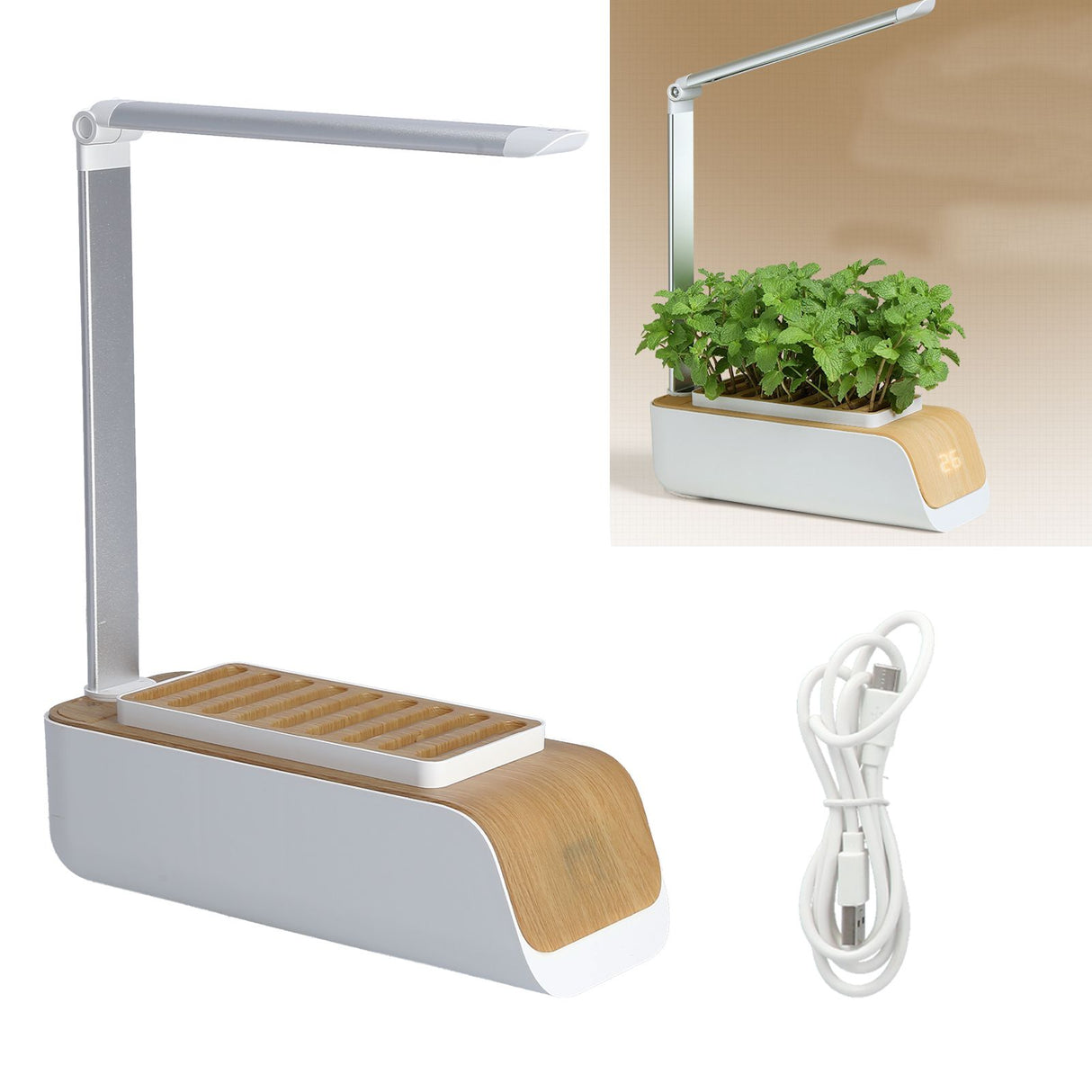 LED Desktop Planter USB Planting Vegetables Flowers Automatic Illumination High Performance Potted Decoration
