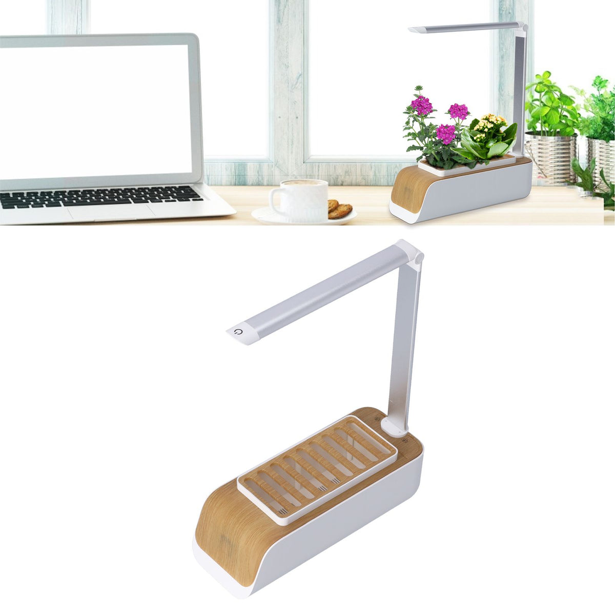 LED Desktop Planter USB Planting Vegetables Flowers Automatic Illumination High Performance Potted Decoration