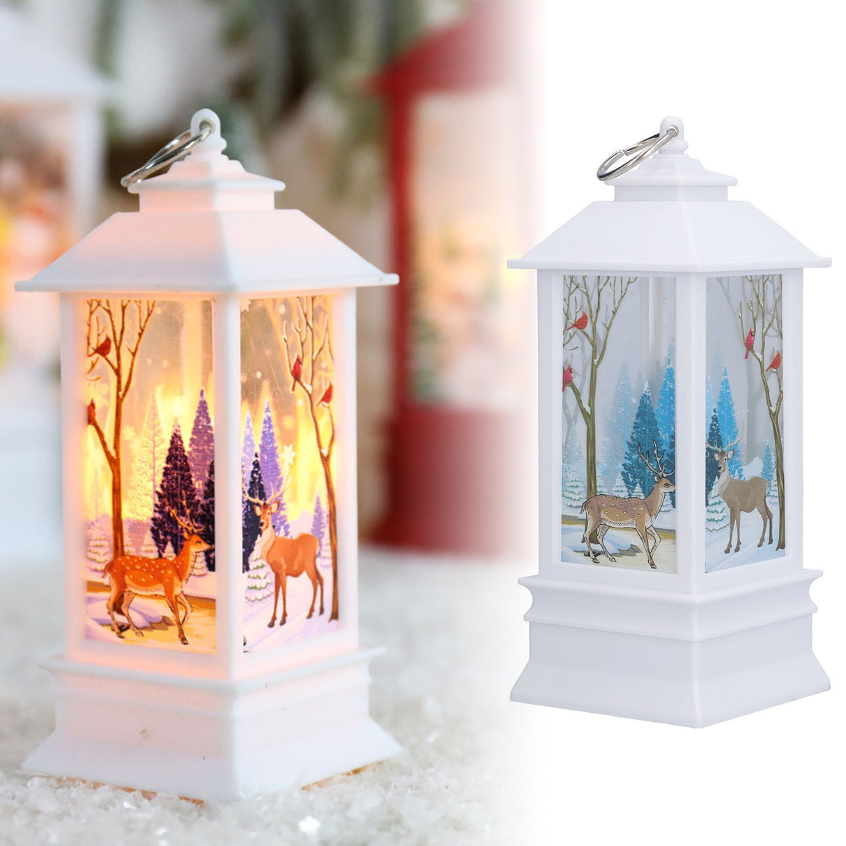 LED Lantern Elk Desktop Warm Light Personalized Christmas Light for Home Bedroom Living Room
