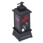 Vintage Style Halloween Lantern Handheld Simulated Candle Flicker Witch Pattern LED Lamp