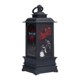 Vintage Style Halloween Lantern Handheld Simulated Candle Flicker Witch Pattern LED Lamp