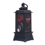 Vintage Style Halloween Lantern Handheld Simulated Candle Flicker Witch Pattern LED Lamp