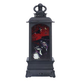 Vintage Style Halloween Lantern Handheld Simulated Candle Flicker Witch Pattern LED Lamp