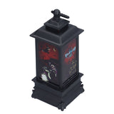 Vintage Style Halloween Lantern Handheld Simulated Candle Flicker Witch Pattern LED Lamp
