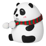 Panda Shape Tap Night Light with 7 Colors Changing USB Charging Silicone Lamp for Bedroom Children's RoomEyes Closed Pattern