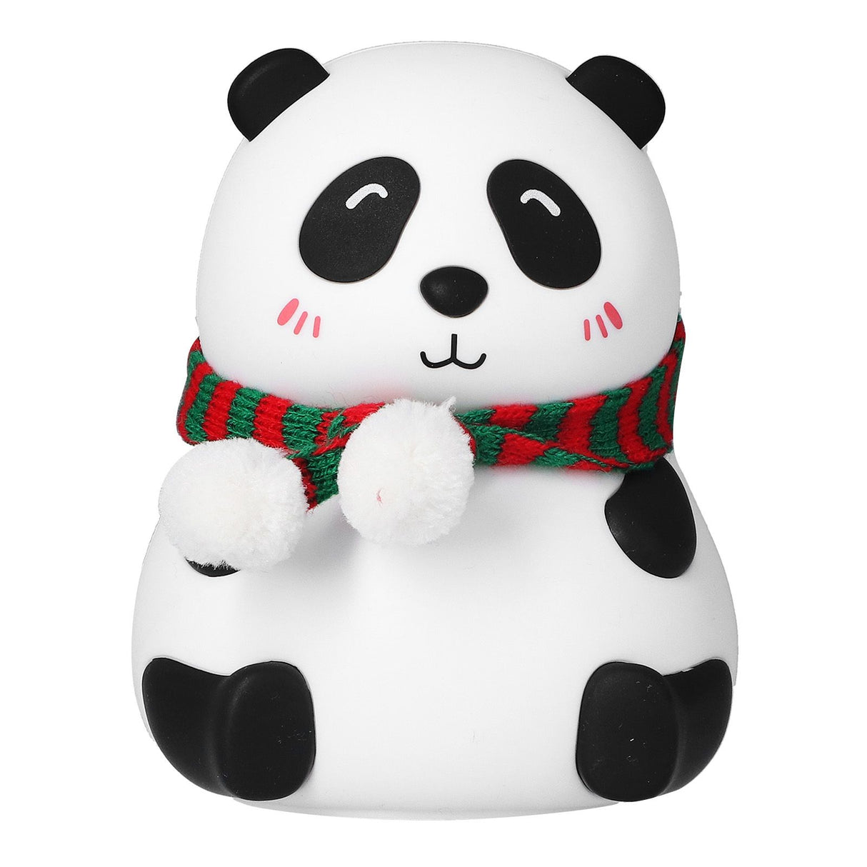 Panda Shape Tap Night Light with 7 Colors Changing USB Charging Silicone Lamp for Bedroom Children's RoomEyes Closed Pattern