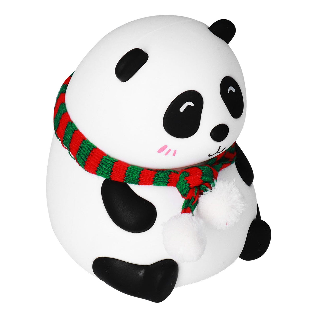 Panda Shape Tap Night Light with 7 Colors Changing USB Charging Silicone Lamp for Bedroom Children's RoomEyes Closed Pattern