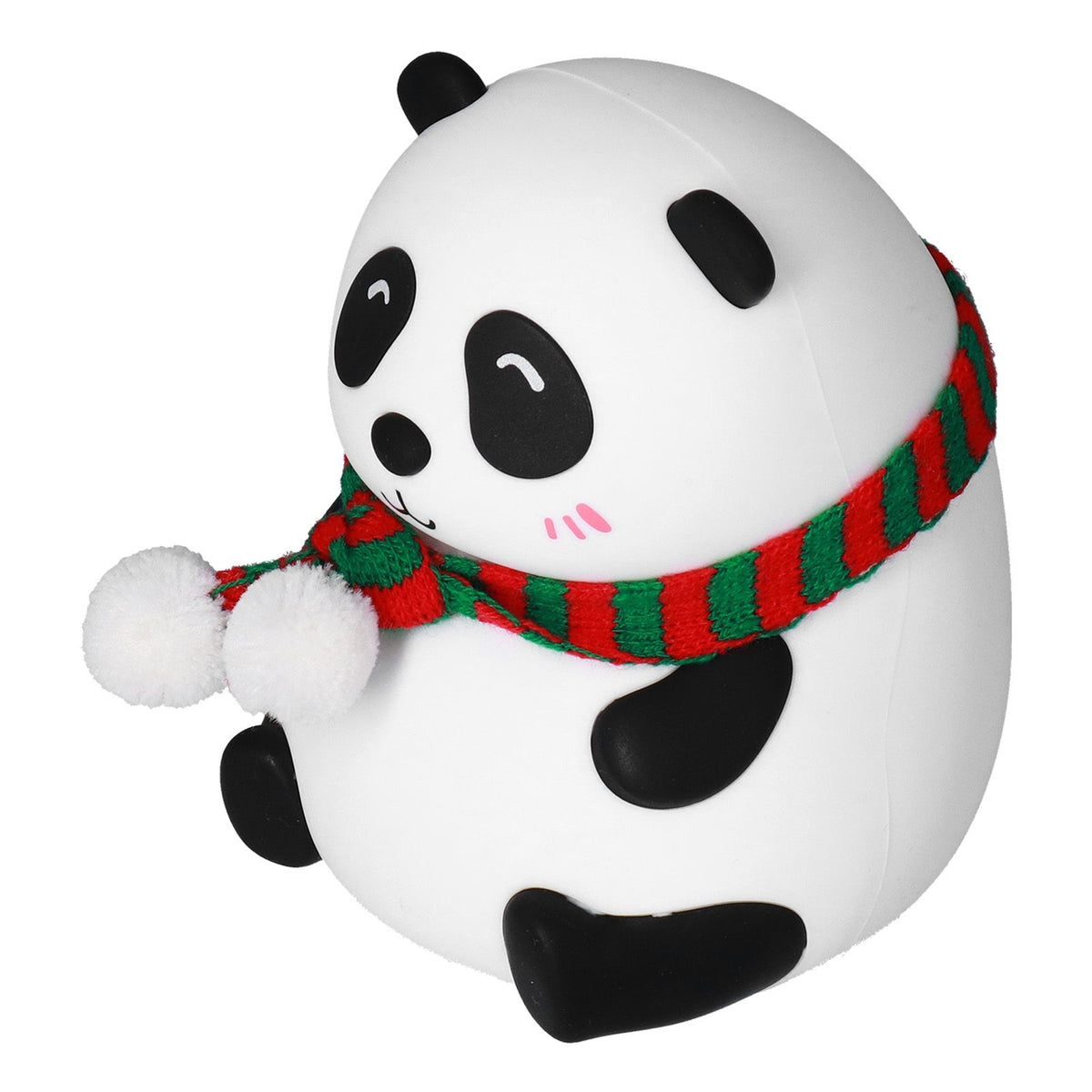 Panda Shape Tap Night Light with 7 Colors Changing USB Charging Silicone Lamp for Bedroom Children's RoomEyes Closed Pattern