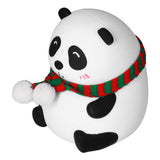 Panda Shape Tap Night Light with 7 Colors Changing USB Charging Silicone Lamp for Bedroom Children's RoomEyes Closed Pattern