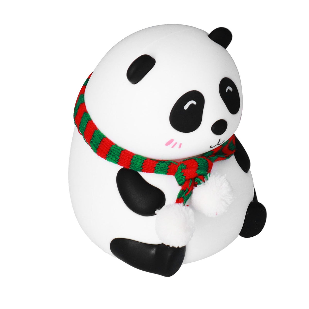 Panda Shape Tap Night Light with 7 Colors Changing USB Charging Silicone Lamp for Bedroom Children's RoomEyes Closed Pattern