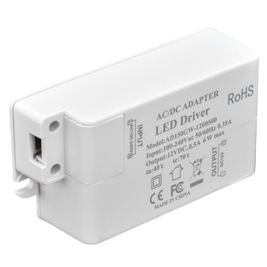 LED Driver Input AC100‑240V 0.35A Output DC12V 0.5A 6W LED Transformer for Bathroom, LED Lights