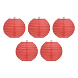 4 Inch Red Paper Lanterns Decorative Round Chinese Lanterns for Birthday Weddings - Side View