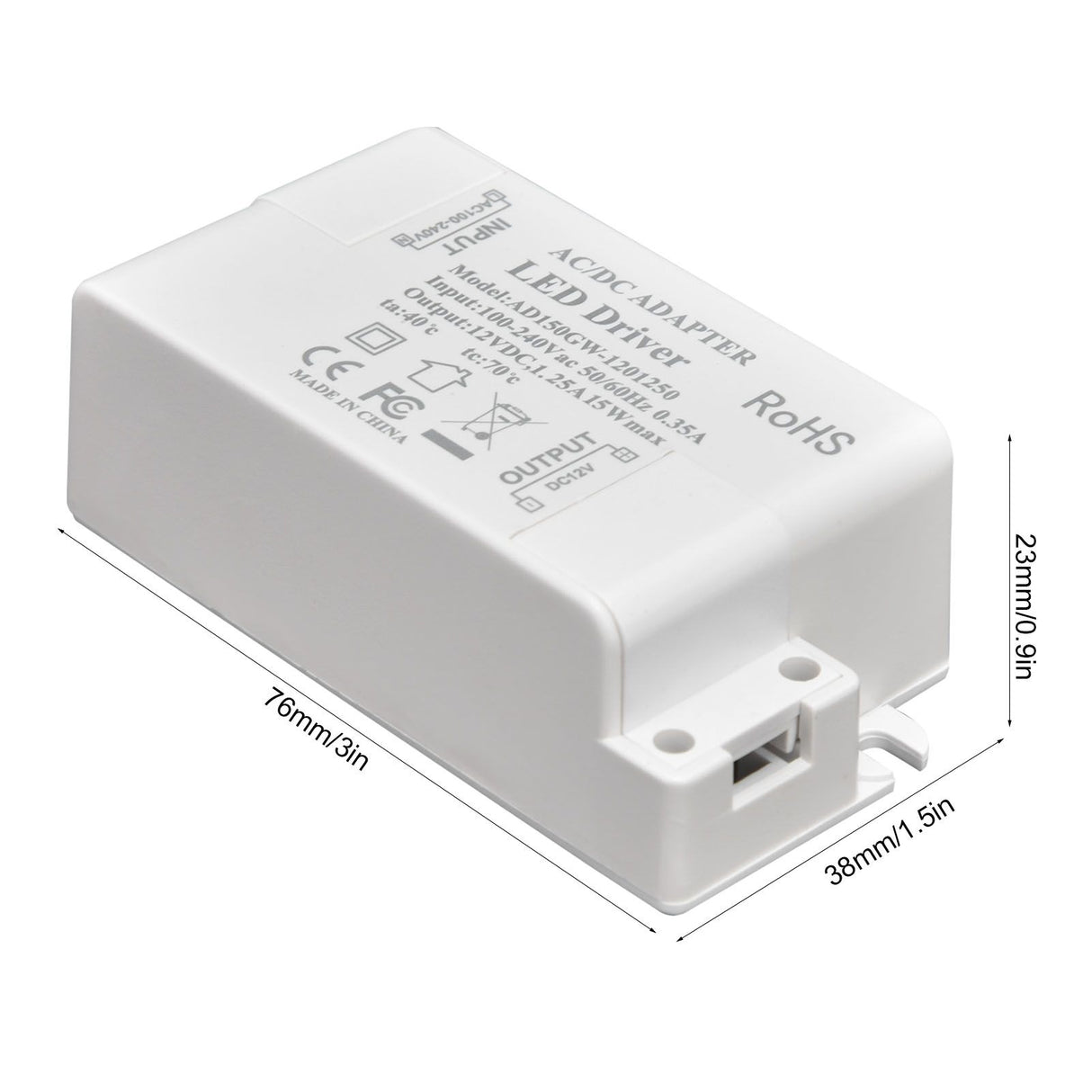 LED Driver 0.35A Small Indoor Lighting LED Lamp Power Supply Drive Transformer AC 100‑240V