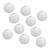 10 Pcs Paper Lanterns 8 Inch Pure White Hand Painted Round Paper Lanterns Birthday Halloween Family Party Decoration - Side View