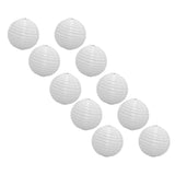 10 Pcs Paper Lanterns 8 Inch Pure White Hand Painted Round Paper Lanterns Birthday Halloween Family Party Decoration - Top-Down View