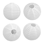 10 Pcs Paper Lanterns 8 Inch Pure White Hand Painted Round Paper Lanterns Birthday Halloween Family Party Decoration - Close-Up Angle