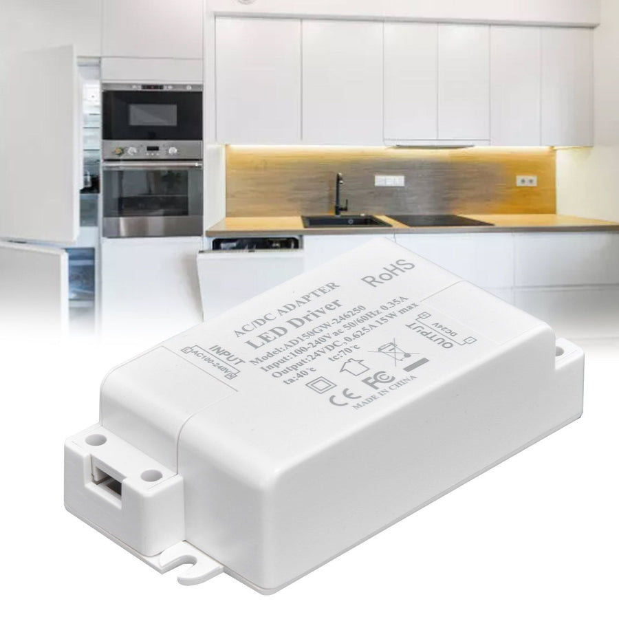 LED Driver DC24V 0.625A 15W DIY Lamp Low Voltage LED Driver Transformer AC 100‑240V