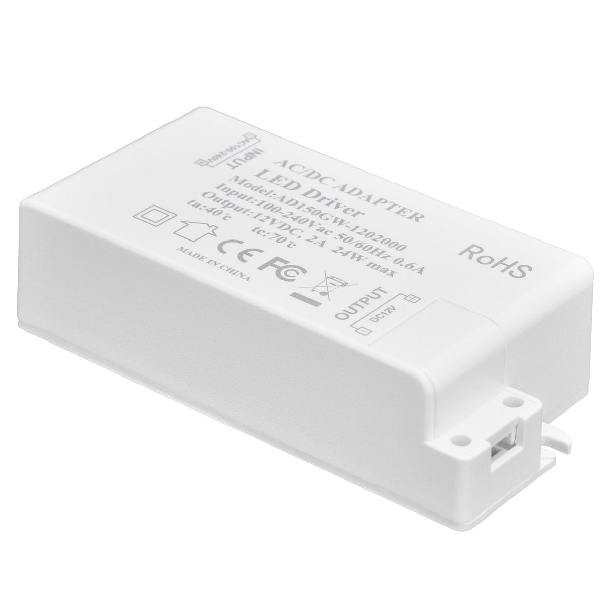 DC12V 24W 2A LED Driver Constant Voltage Multifunctional DIY LED Light Transformer AC 100‑240V