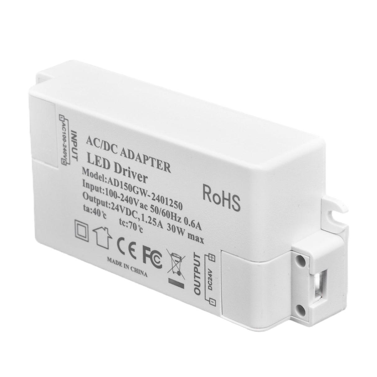 30W DC 24V 1.25A LED Driver Constant Voltage Professional LED Light Transformer AC 100‑240V