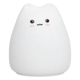 LED Tap Lamp Cat Shaped 7 Colors Changing Silicone Night Light for Home Bedroom Children's Room