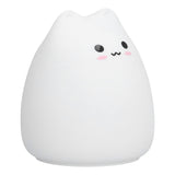 LED Tap Lamp Cat Shaped 7 Colors Changing Silicone Night Light for Home Bedroom Children's Room