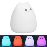 LED Tap Lamp Cat Shaped 7 Colors Changing Silicone Night Light for Home Bedroom Children's Room - Extra Image