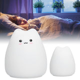 LED Tap Lamp Cat Shaped 7 Colors Changing Silicone Night Light for Home Bedroom Children's Room