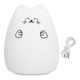 LED Cat Shape Lamp Colorful Silicone Tap Night Light USB Charging Ambient Lighting for Home Bedroom Use
