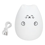 LED Cat Shape Lamp Colorful Silicone Tap Night Light USB Charging Ambient Lighting for Home Bedroom Use - Close-Up Angle