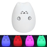 LED Cat Shape Lamp Colorful Silicone Tap Night Light USB Charging Ambient Lighting for Home Bedroom Use - Extra Image