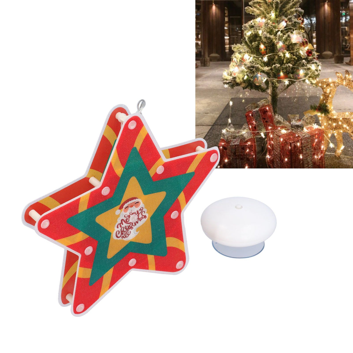 LED Christmas Cup Pendant Light LED Christmas Window Hanging Light with Suction Cup