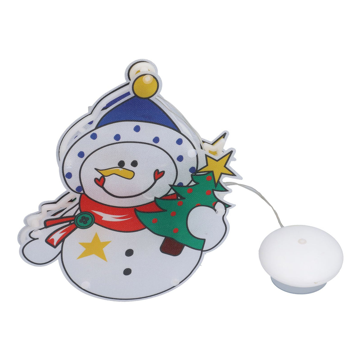 Christmas Snowman LED Window Light Battery Powered Hanging Light with Suction Cup for Christmas Tree Party Room