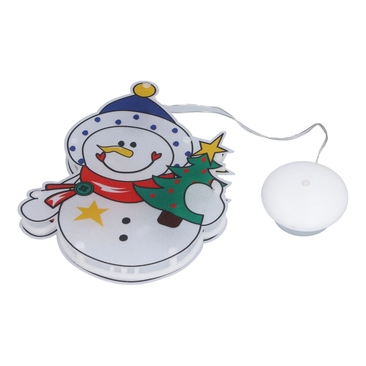 Christmas Snowman LED Window Light Battery Powered Hanging Light with Suction Cup for Christmas Tree Party Room