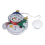 Christmas Snowman LED Window Light Battery Powered Hanging Light with Suction Cup for Christmas Tree Party Room