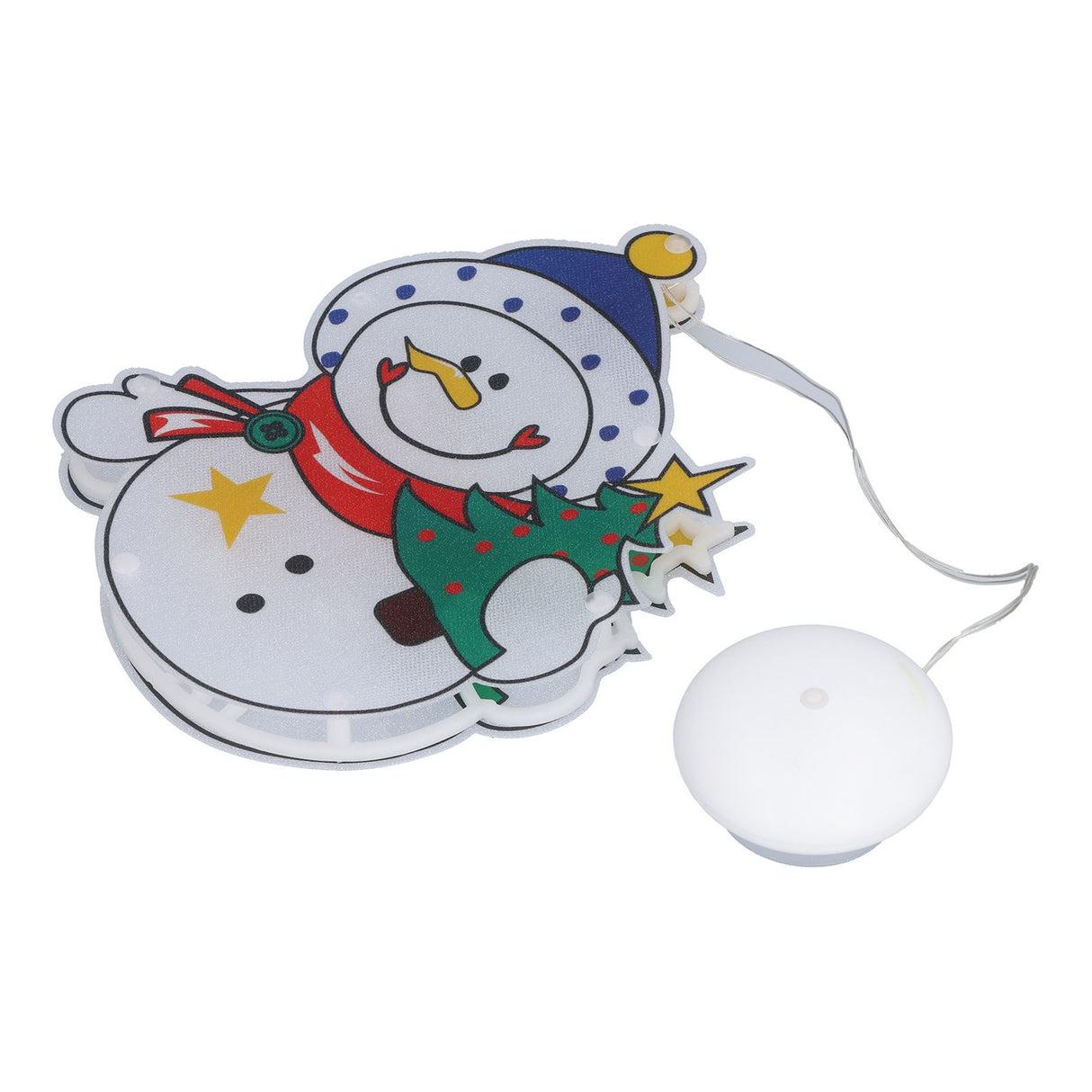 Christmas Snowman LED Window Light Battery Powered Hanging Light with Suction Cup for Christmas Tree Party Room