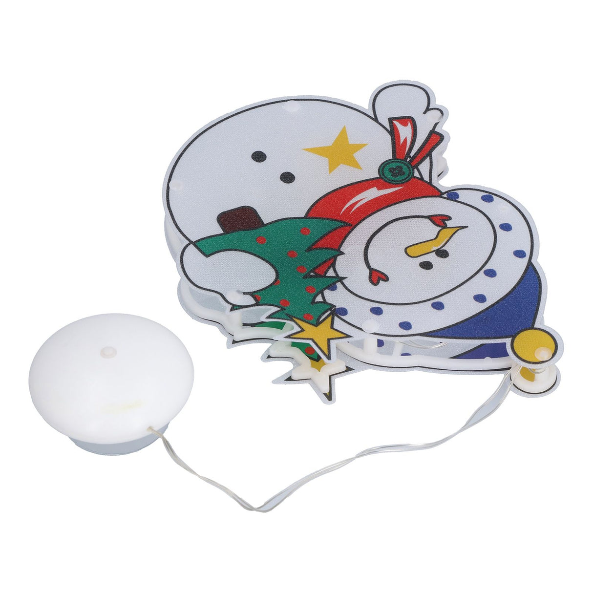 Christmas Snowman LED Window Light Battery Powered Hanging Light with Suction Cup for Christmas Tree Party Room