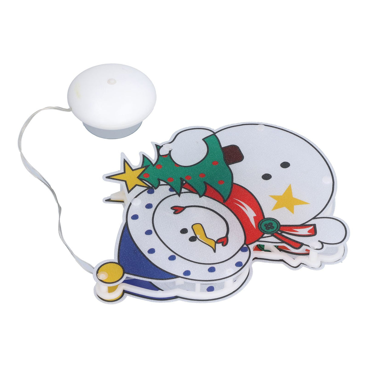 Christmas Snowman LED Window Light Battery Powered Hanging Light with Suction Cup for Christmas Tree Party Room