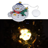 Christmas Snowman LED Window Light Battery Powered Hanging Light with Suction Cup for Christmas Tree Party Room