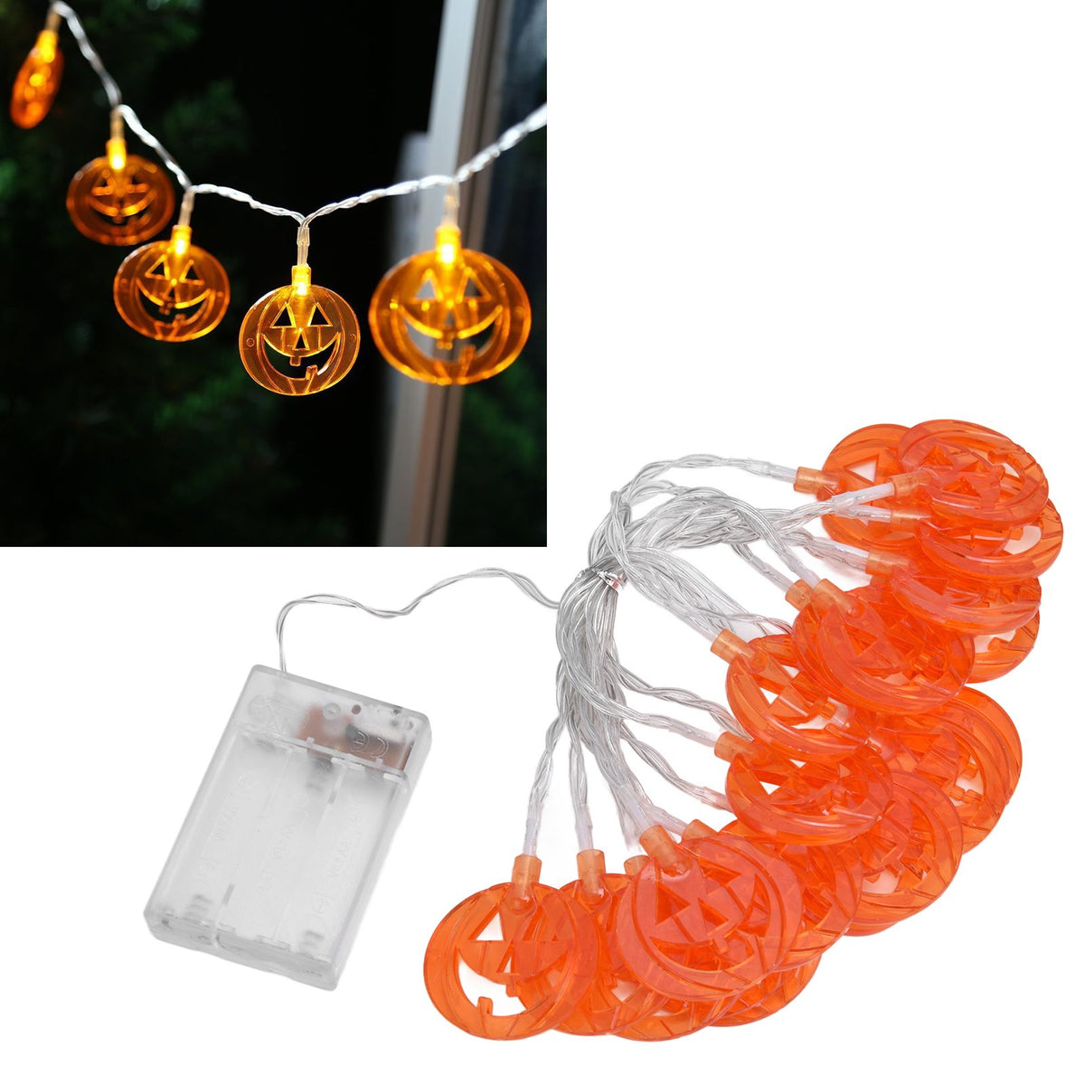 3 Meters Pumpkin String Light 20LED Decorative String Light for Halloween Festival Indoor Outdoor Party