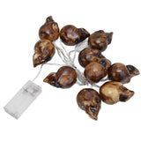 LED Skull String Light 10LEDs Horrible Lifelike Battery Powered Halloween Light for Outdoor Party Yard - Rear View