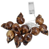 LED Skull String Light 10LEDs Horrible Lifelike Battery Powered Halloween Light for Outdoor Party Yard