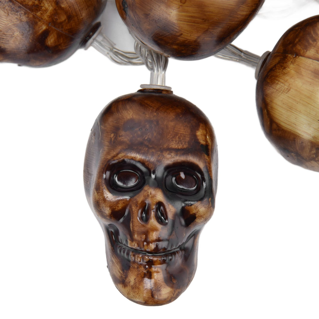 LED Skull String Light 10LEDs Horrible Lifelike Battery Powered Halloween Light for Outdoor Party Yard