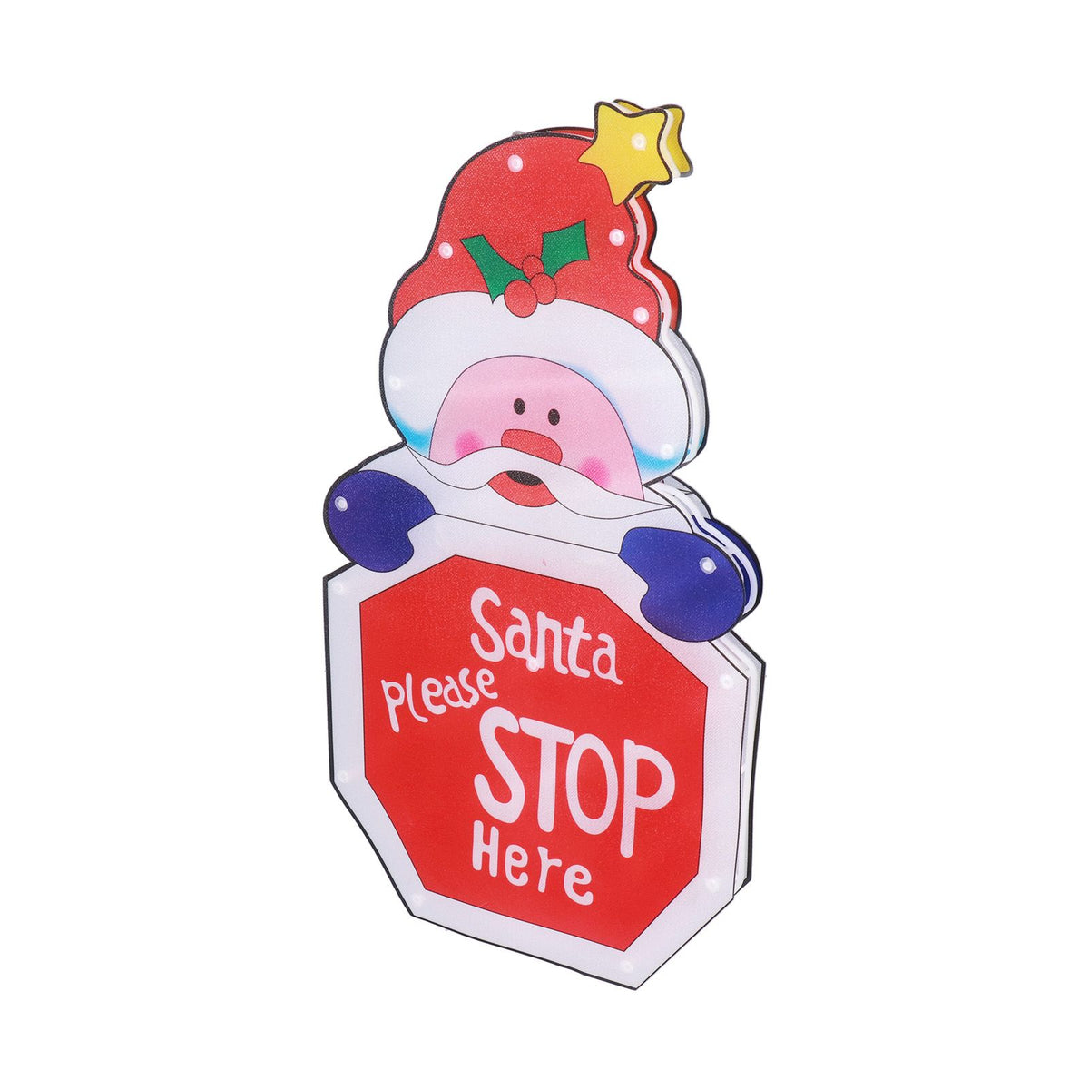 LED Christmas Decoration Light Santa Claus Lighted Window Decoration Battery Powered with Suction Cup for Christmas Decoration