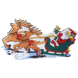 LED Christmas Light Sled Santa Claus Pattern Window Hanging Lamp Battery Powered with Suction Cup Festival Decoration