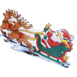 LED Christmas Light Sled Santa Claus Pattern Window Hanging Lamp Battery Powered with Suction Cup Festival Decoration