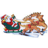 LED Christmas Light Sled Santa Claus Pattern Window Hanging Lamp Battery Powered with Suction Cup Festival Decoration - Low Angle