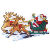 LED Christmas Light Sled Santa Claus Pattern Window Hanging Lamp Battery Powered with Suction Cup Festival Decoration